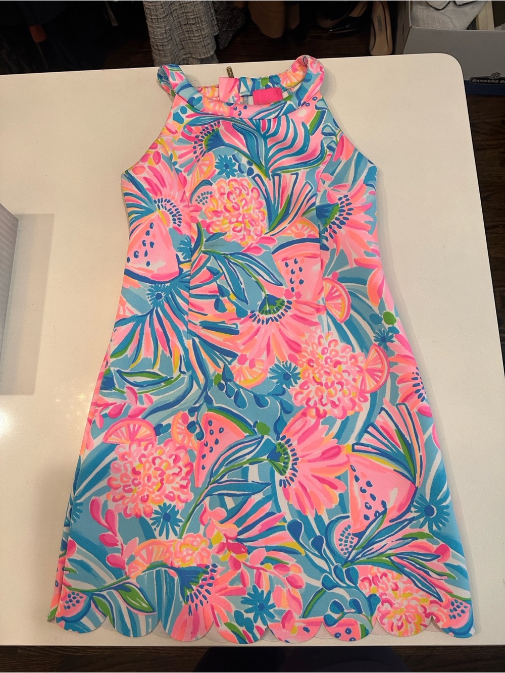 Lilly Pulitzer Pink & Blue Tropical Punch Sophelia Shift Dress
